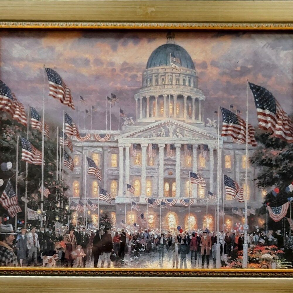 Thomas Kinkade "Flags Over the Capitol" Calendar Print 2000